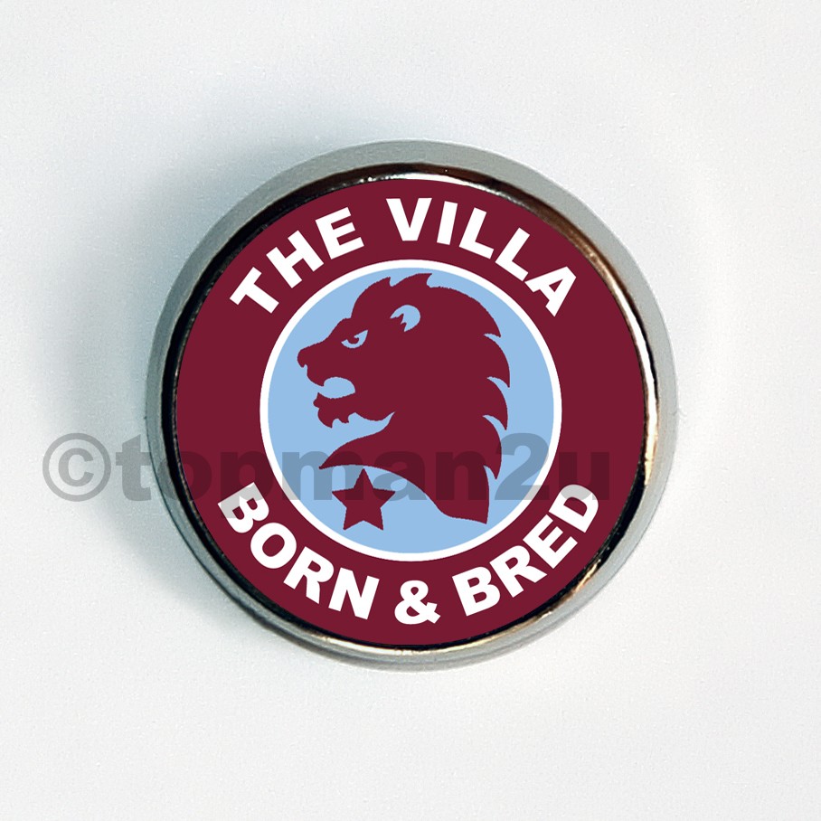 Aston New Lion Up The Villa Quality Retro Round Metal Pin Badge 